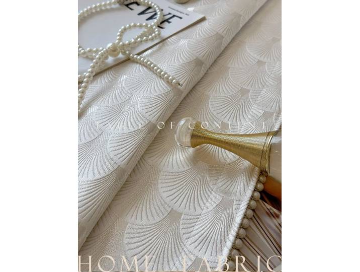 Rideaux de fenêtre personnalisés en relief, Lustre en Grain de coquille, blanc perle, pour salon, chambre à coucher, fenêtre française, balcon, Villa