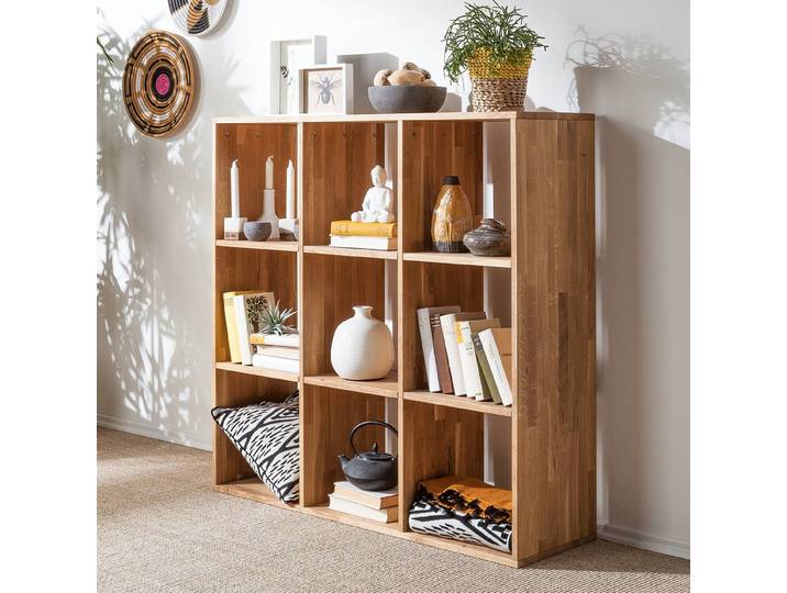 Étagère GrapWOOD Chêne massif huilé Marron/Chêne 112 x 112cm Chêne