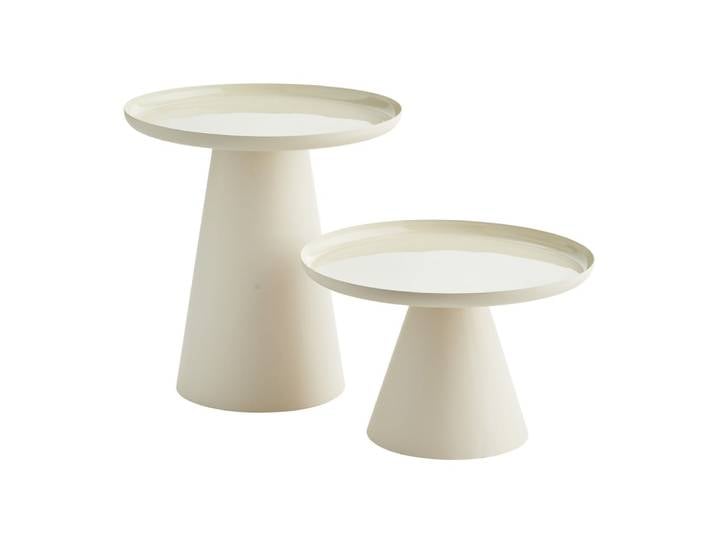 Table basse métal beige 50x50