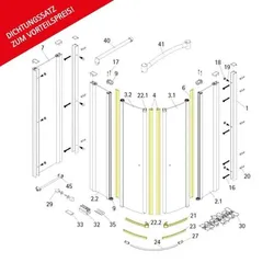 Schulte Dichtungssatz für 6 mm Runddusche Bella Lux II,.. - Zubehör