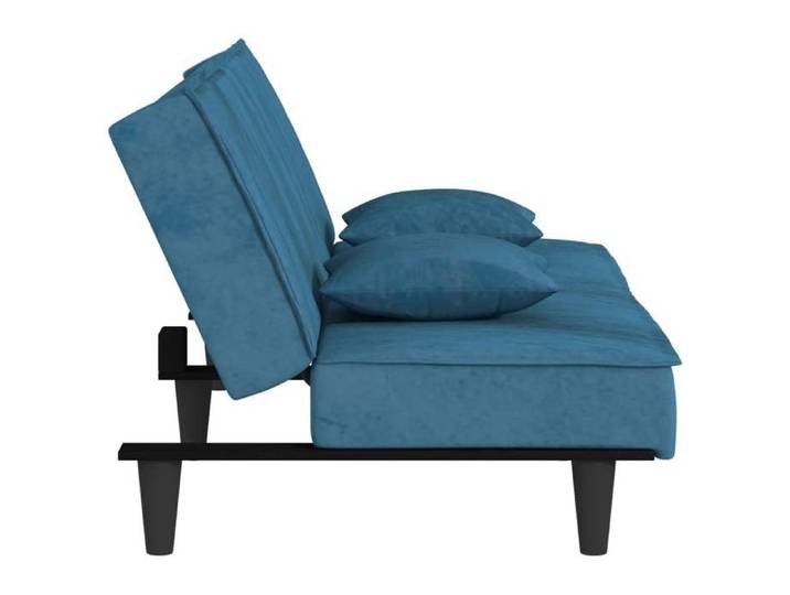 Promotion janvier  Canapé-lit Convertible - CLARENCE - bleu velours 200x89x70 cm CC171