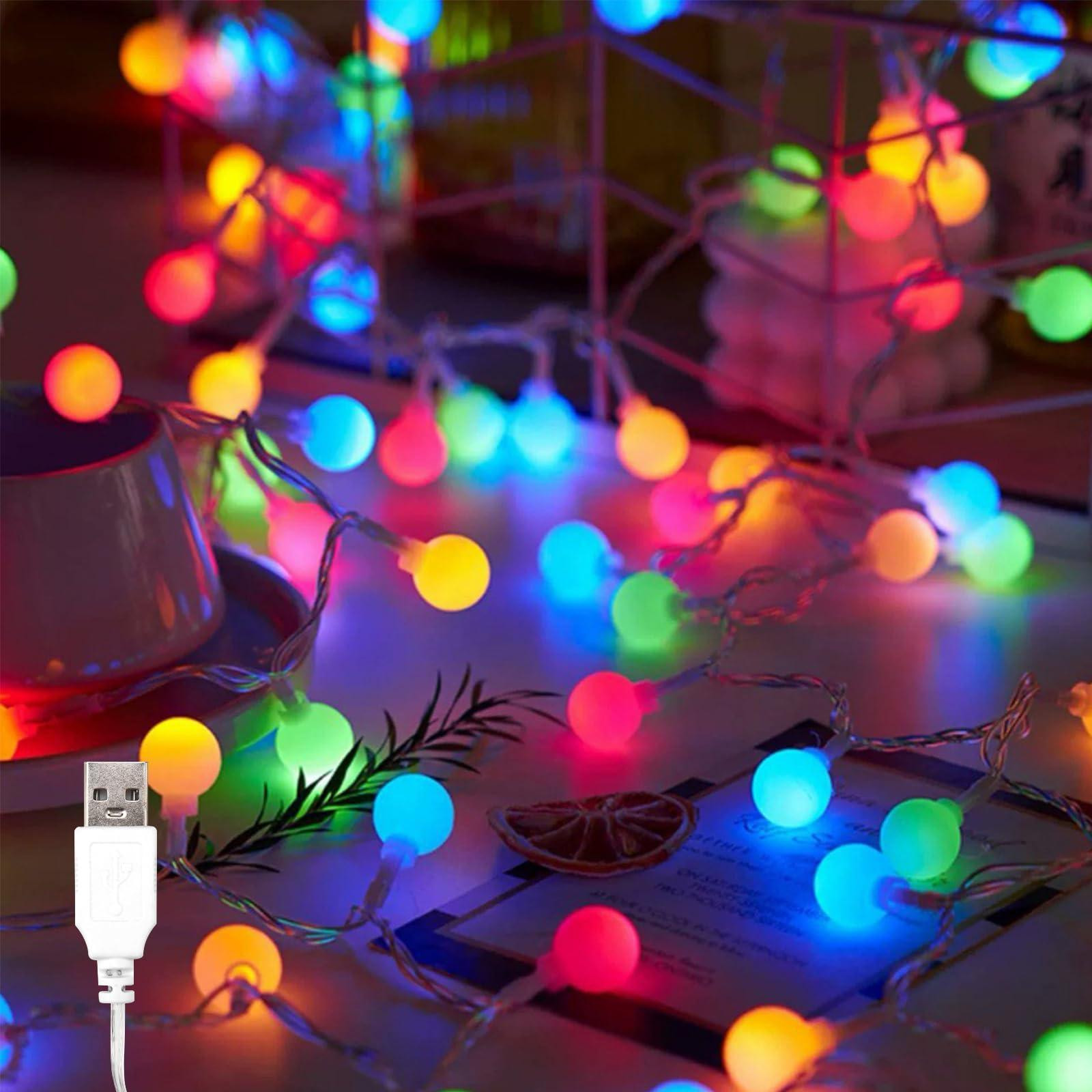 Dripio LED-lichtslingering met 80 gekleurde bolletjes, 10 meter, constant licht