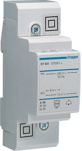 Hager ST301 Klingel-Transformator 8 V, 12 V 0.5 A