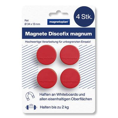 magnetoplan Discofix Magnum geblistert rot 34mm 4St