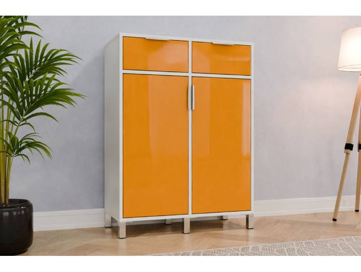 Büro Highboard nach Maß - RAL 1037 Sonnengelb - 122x90x42cm - Individuell konfigurieren