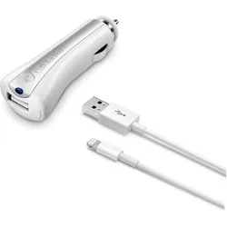 Cellularline Car Charger Kit, Auto Adapter, Weiss