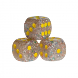 Halmakegel.com Würfel - Las Vegas - transparent gelb - Kunststoff - 16 mm 252035