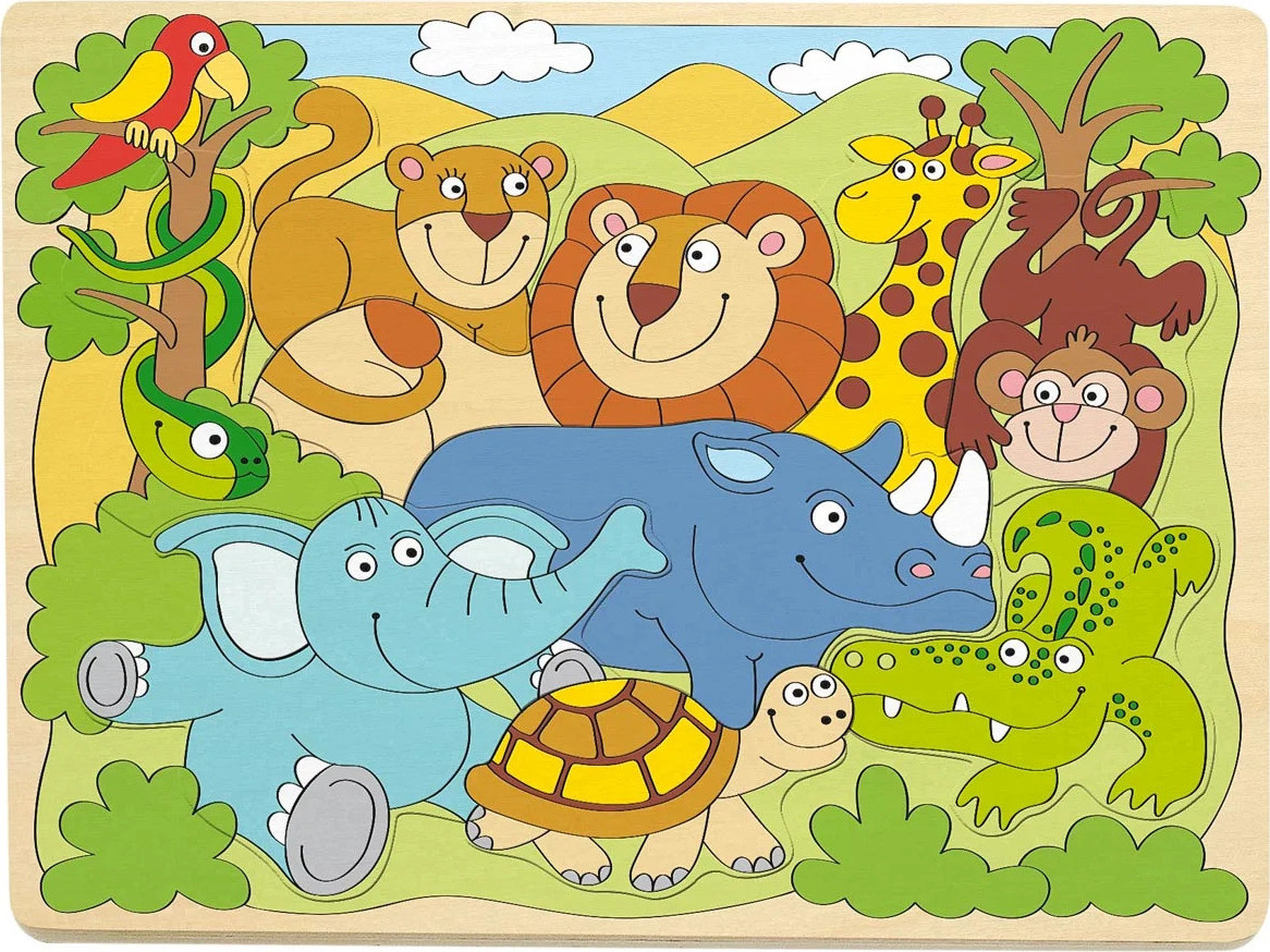 Woody Puzzel Afrikaanse vrolijke dieren