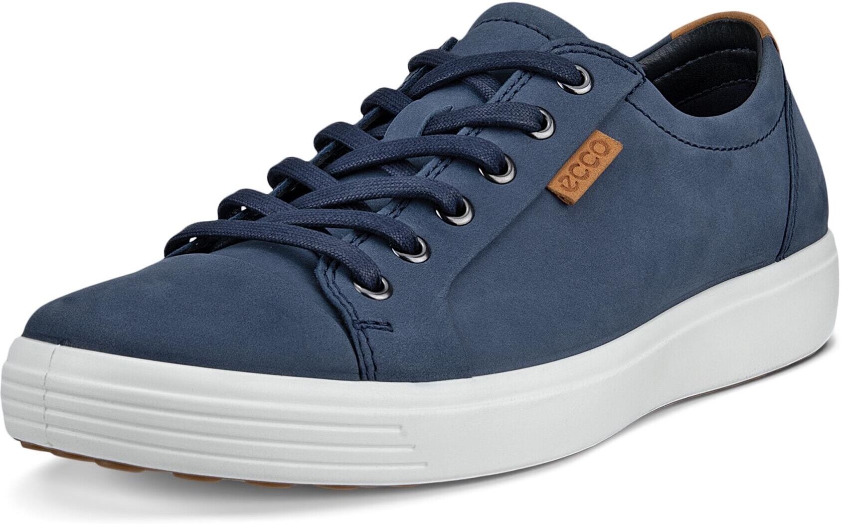 Sneaker ECCO "ECCO Soft 7M", Herren, Gr. 44, Textil, blau (marine), Nubukleder, Schuhe Sneaker, Freizeitschuh, Halbschuh, Schnürschuh mit Ecco Markenlabel marine 44, Textil
