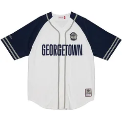 Mitchell & Ness, Herren, Sportshirt, Practice Day Jersey - Georgetown University (S), Weiss, S