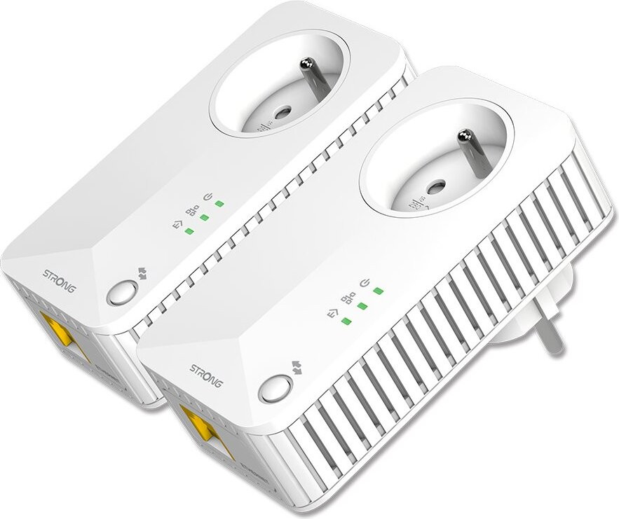 STRONG POWERL600DUOFR Powerline Adapter, 600 Mbit/s, Fast Ethernet, HomePlug AV, 128-bit AES