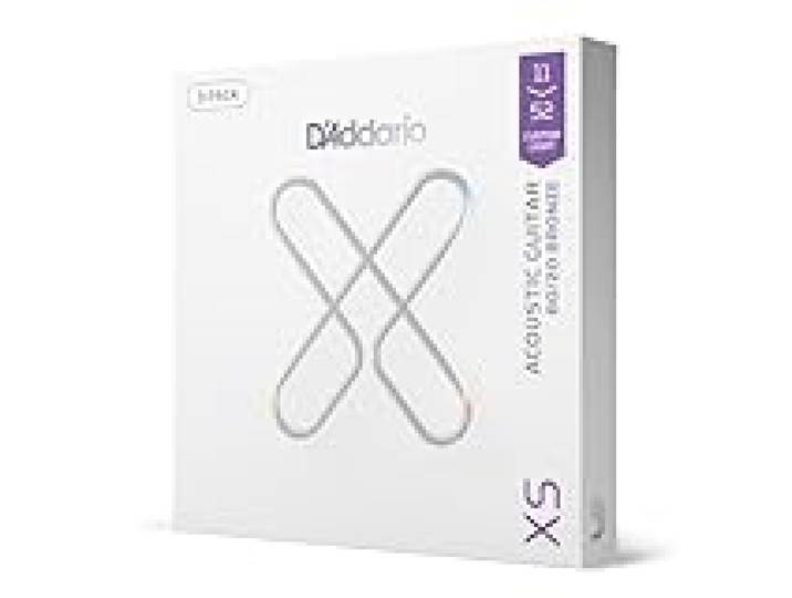 D'Addario Cordes Guitare Acoustique XS Bronze 80/20 Enduites XSABR1152-3P, Pack de 3