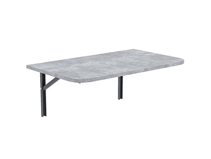 AKKE Klapptisch Wandklapptisch Esstisch - Klappbar Faltbar Platzsparend - Abgerundete Ecken - 70cm x 50cm - Beton