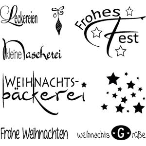 Rayher Motivstempel Clear Stamps Weihnachten, aus Kunststoff, für Stempelkissen und Acryl-Stempelblock, 8-teilig