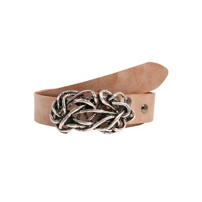 Ledergürtel RETTUNGSRING GÜRTEL, Damen, Gr. 110, beige (natur), Leder, unifarben, Gürtel Ledergürtel, mit austauschbarer Schließe »Strohknoten«