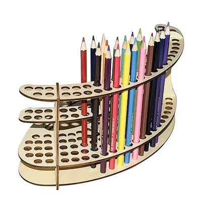1 Stück Holz-Pinselhalter für 105 Pinsel, Desktop-Pinselständer, Pinsel-Organizer für Künstlerständer, Pinsel-Organizer, Haltegestell für Stifte, Pinsel, Buntstifte, Marker
