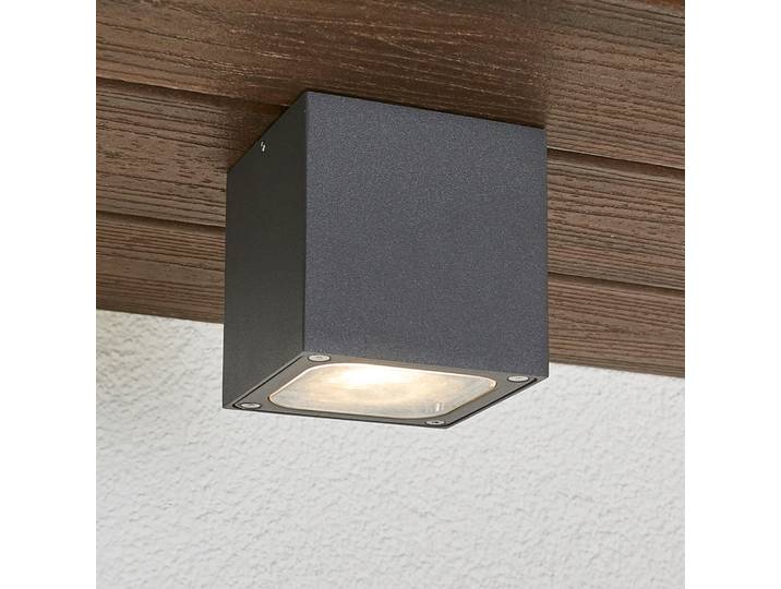 Plafonnier d'extérieur LED Tanea 10x10 gris foncé - Lucande - Moderne - Métal - Angulaire