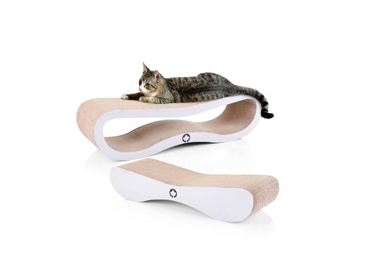 Kratzbrett CanadianCat Set Orbit & Satellite , grau (hellgrau), B:84cm H:23cm L:24cm, Pappe, Kratzbretter, Kratzbrett
