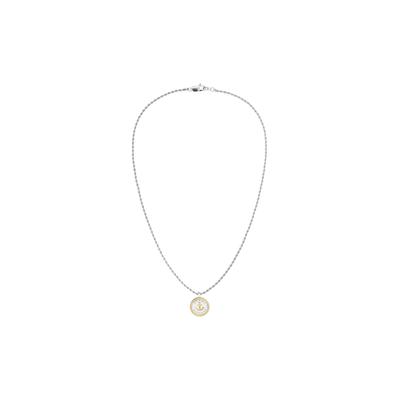Kette mit Anhänger TOMMY HILFIGER "NAUTICAL", edelstahlfarben, gelbgoldfarben, Halsketten, Damen, Edelstahl, L: 56 B: 4mm, B:4mm