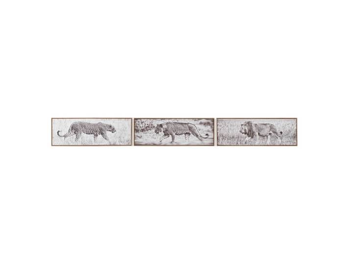 Lot 3 tableaux animaux en tissu blanc 92x3x32 cm