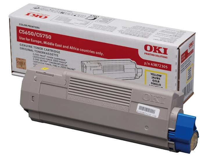 OKI Toner original, 43872305, jaune
