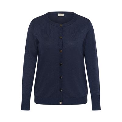 Strickjacke KAFFE CURVE "KAFFE Curve Strickjacke KCregitta", Damen, Gr. S, grau (graphite), Strickjacken Strickjacke