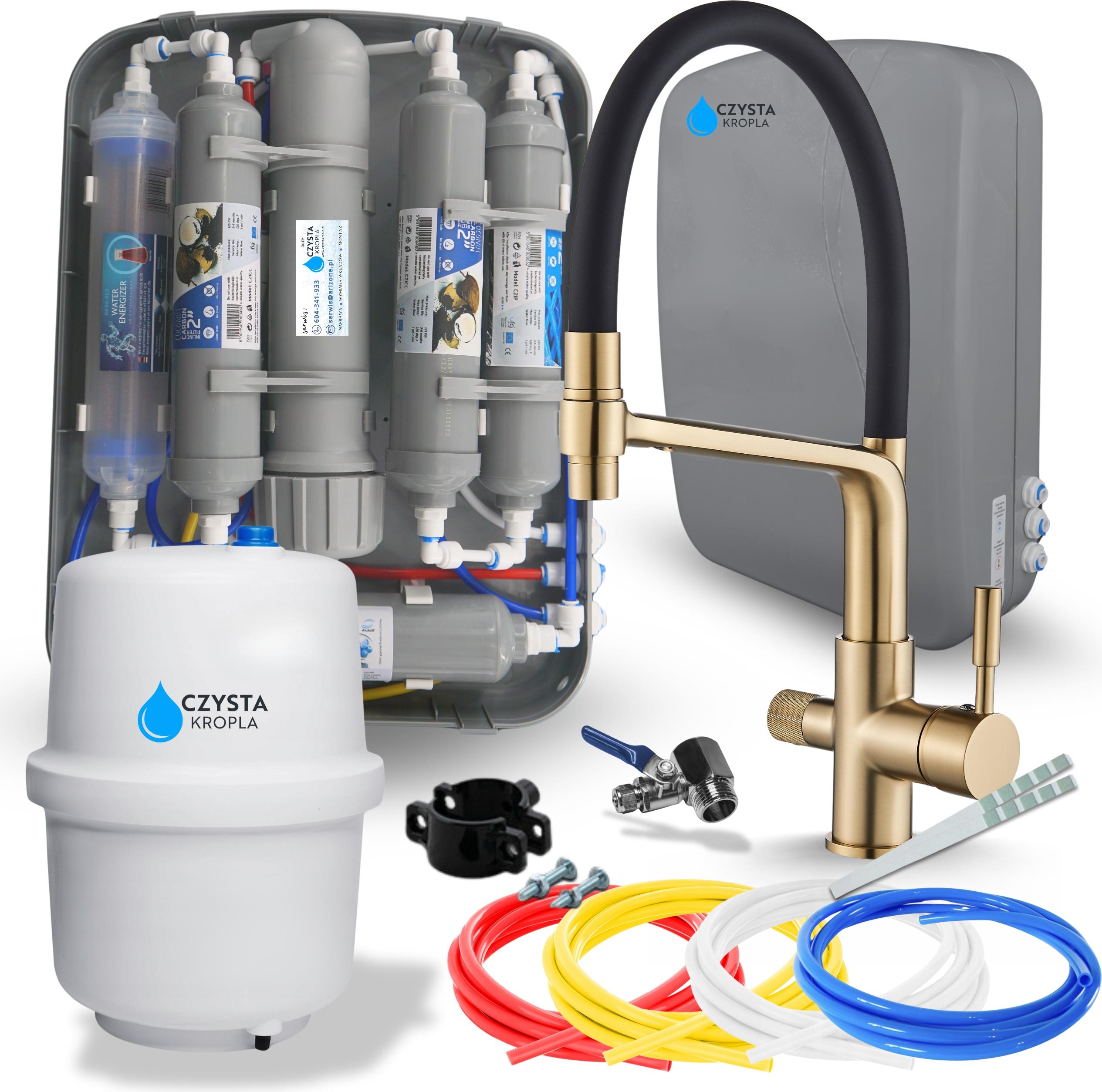 Wasserfilter Set RO7 Slim mit Küchenarmatur Flexible, 7-stufige Filtration, Mineralisierung, Jonisierung, Wasserfilter-Anschluss