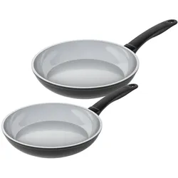 Kuhn Rikon EASY CERAMIC Bratpfannen Set, Pfannenset + Topfset, Schwarz