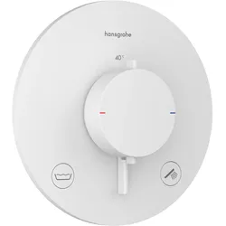 Hansgrohe Ecostat Comfort S Thermostat Unterputz, 2 Verbraucher, Temperatur- und Volumensteuerung, Mattweiß