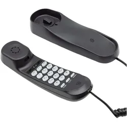 Avizar Kompaktes Festnetztelefon mit Stummschaltung, Telefon, Schwarz