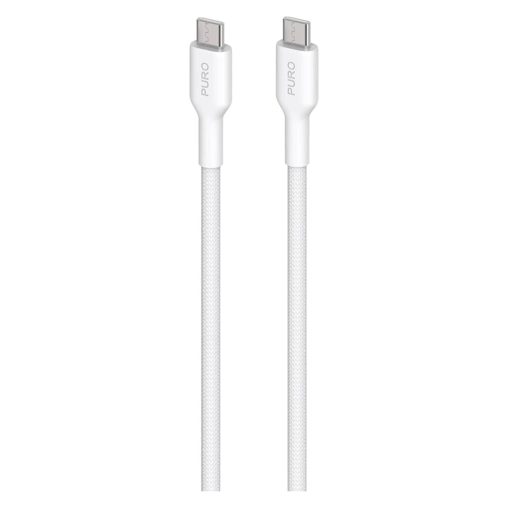 Puro Power and Data Sync Fabrik cable from USB-C to USB-C 1,2m (1.20 m, USB 2.0) (PUCUSBCUSBCFABK4WHI)