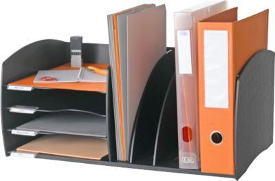 Paperflow Schreibtisch-Organizer, 4 Fächer, Trennelemente verstellbar, schwarz