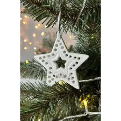 Hänger Stern Rosante Mitte 8,5cm cremeweiß
