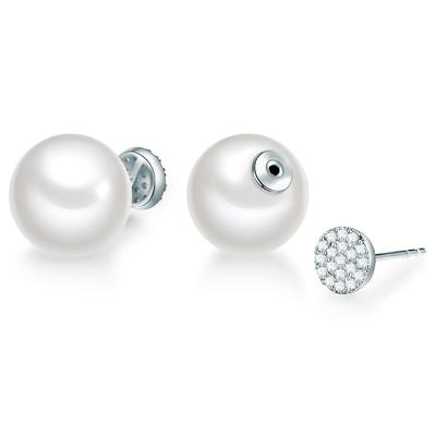 Paar Ohrstecker LULU & JANE "Set: AV183", weiß (weiß, weiß), Ohrringe, Damen, 22,1,mit Zirkonia, Messing, mit Zirkonia