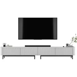TV-LOWBOARD 2er-Set Aurora Weiß matt 280 cm mit Metallrahmen