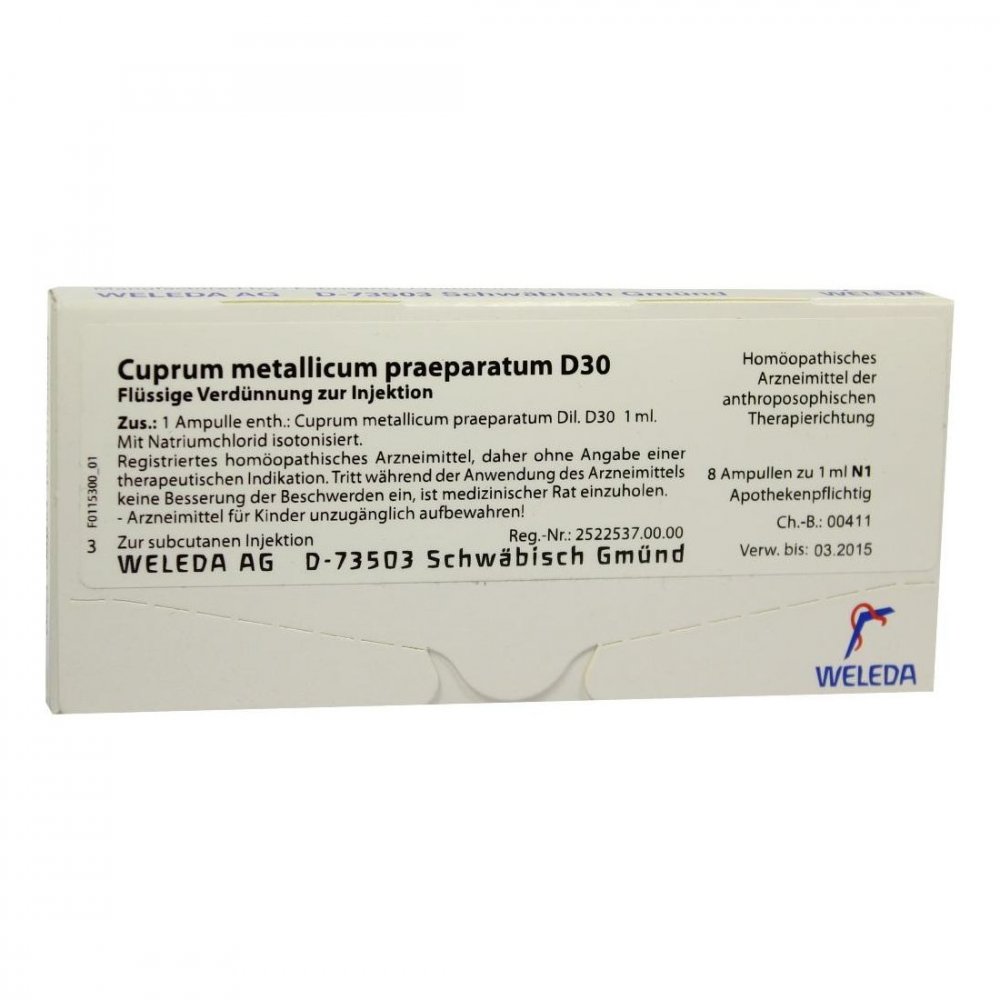 WELEDA AG Cuprum Metallicum Praep. D30 Ampullen 01621514