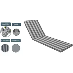 Gartenauflage Gartenliege (LBH 190x60x5 cm) - grau - LBH 190x60x5 cm