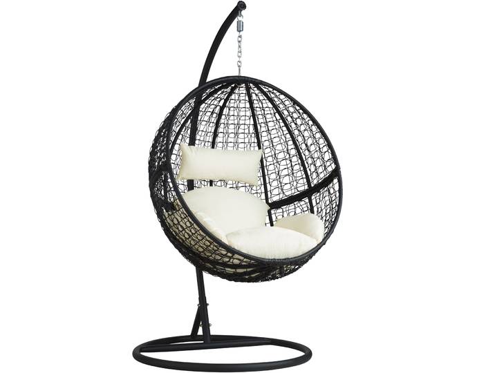 Fauteuil suspendu résine tressée - noir