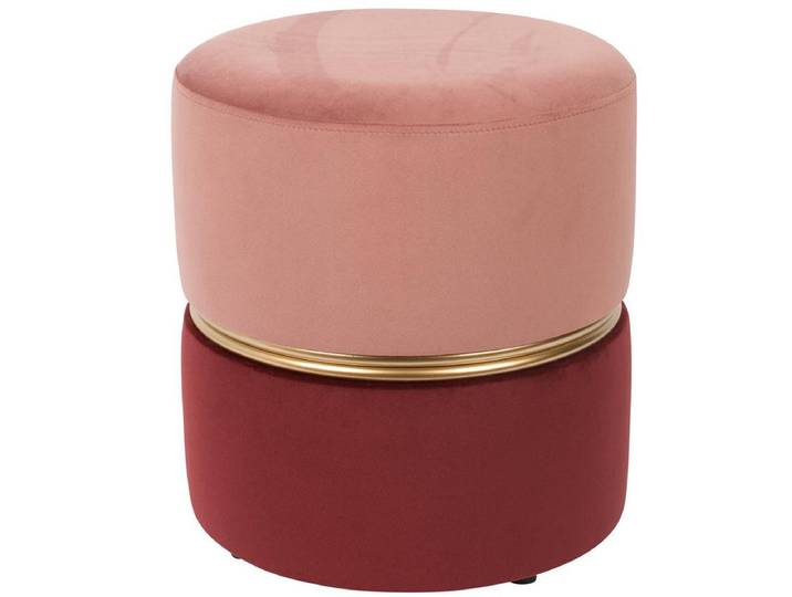 Beistellhocker Bubbly – aus Samt - Rosa - Luxusbetten24