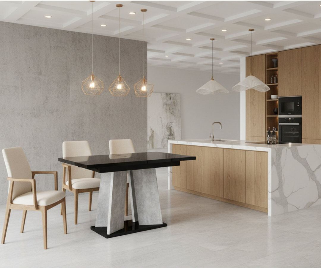 Metro Extendable Dining Table Alekzander Black/Light Grey