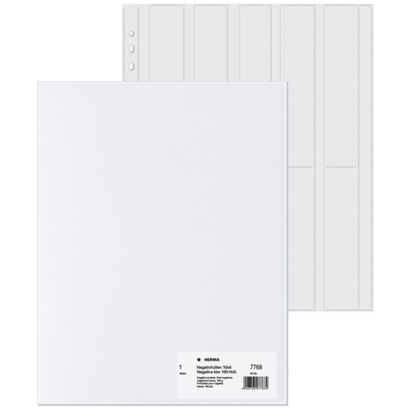 Herma Negativhüllen transparent für 10 x 4 Streifen 100 St.