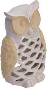 Elements White and Tan Owl Figurine, 8 Inch