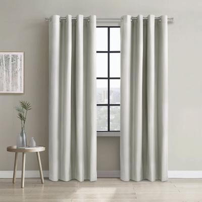"Wide Width Alpine Blackout Grommet Curtain Panel by Thermaplus in White (Size 52"" W 63"" L)"