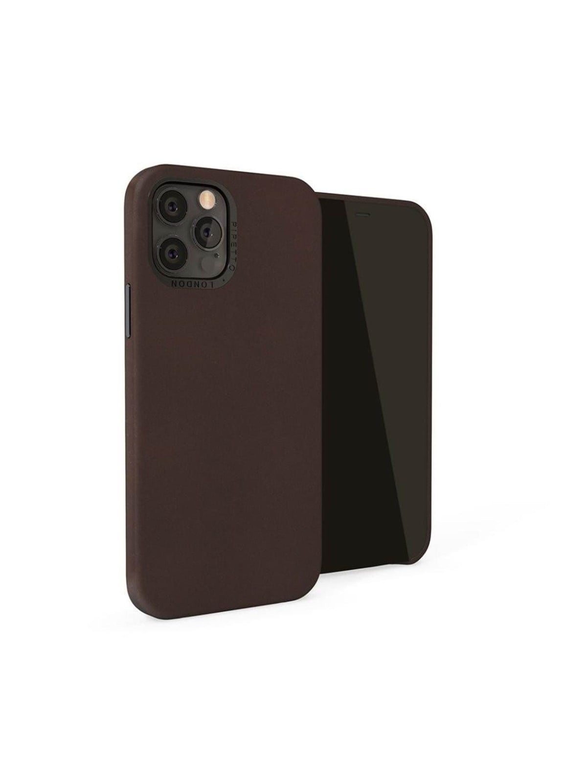 Pipetto Magnetic Leather Case for 12 Pro Max - with magnetic holder - Brown