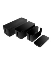 LogiLink Kabelbox 3er Set schwarz Schwarz (KAB0077)