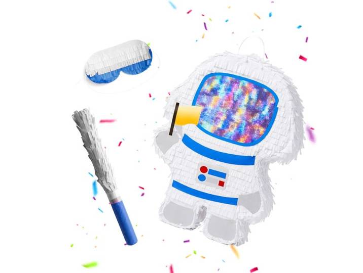 Relaxdays Kit piñata «Astronaute» bâton et masque