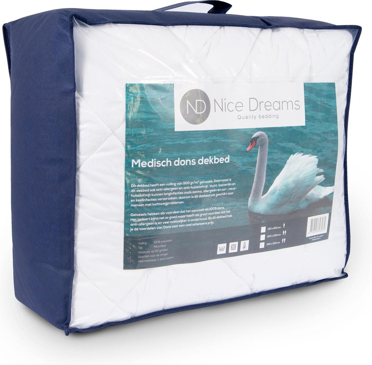 Nice Dreams Dekbed Medisch Dons voor volwassenen - Microfibre - 240 x 220 cm
