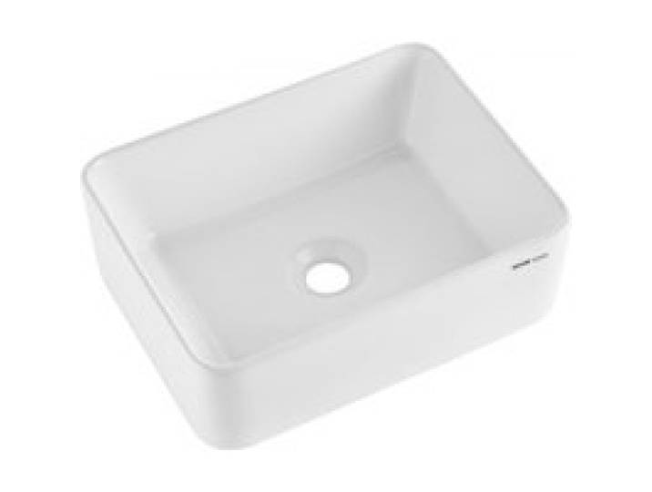 VEVOR Rechteckiges Aufsatzwaschbecken Waschbecken, 406 x 305 x 133 mm, Badezimmer-Aufsatzwaschbecken über der Theke, Keramikwaschbecken moderner Stil, für Toiletten, Hotels, Restaurants, helles Weiß