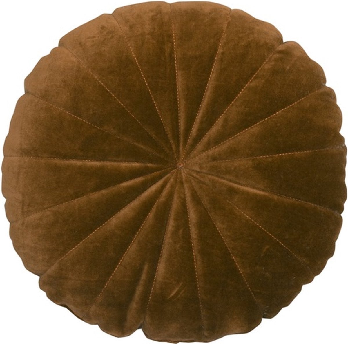 Linen & More Rond Flower Matras Henna Bruin - Diameter: 40 cm