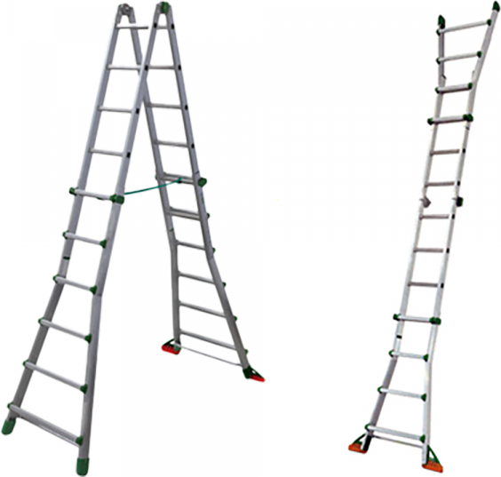 Facal Eurobriko BK/5 A, 2x12 gradini, 5.70 m - Scala in alluminio telescopica - Altezza stimata operativa 6.60 m